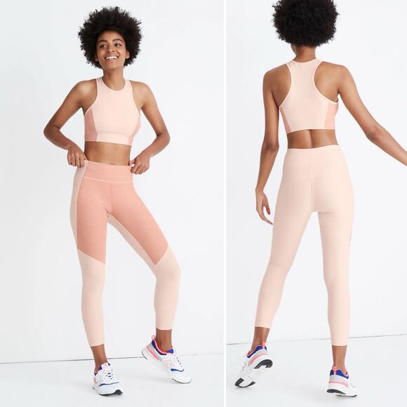 Outdoor Voices 3/4 Warmup Leggings Pink Colorblock XS Athletic Pants EUC - Picture 2 of 5